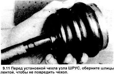 11. Оберните лентой шлицы осевого привода чтобы…