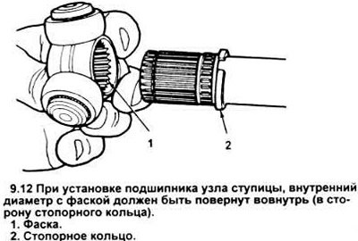 12. Установите подшипник ступицы так, чтобы фаска…