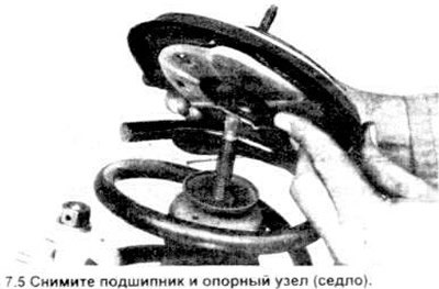 5. Снимите со штока подшипник, опорный узел…