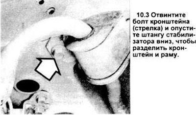 3. Отвинтите крепление кронштейнов штанги…