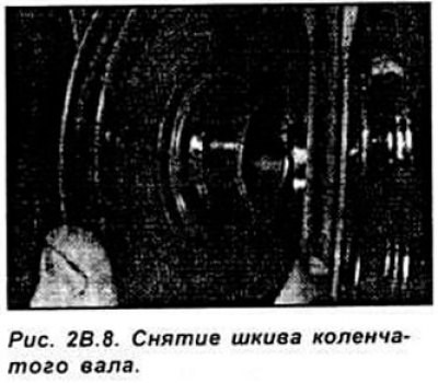Полностью отвинтите болт крепления шкива…