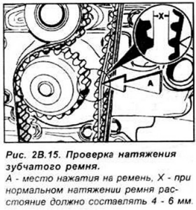 Внимание. Регулировку натяжения зубчатого ремня…