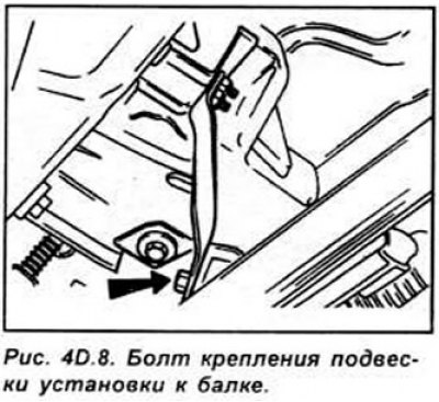 Отвинтите верхние болты крепления коробки передач…