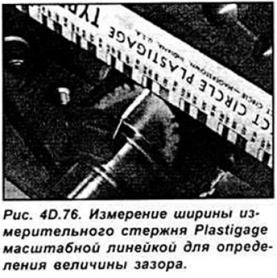 Измерьте ширину измерительного стержня Plastigage…
