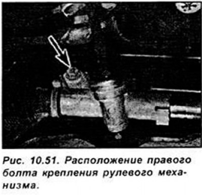 Отвинтите 2 болта крепления рулевого механизма к…