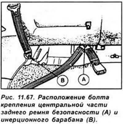Поднимите подушку заднего сидения и отвинтите…