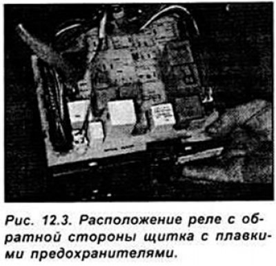 Реле расположены с обратной стороны щитка с…