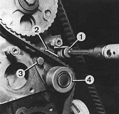 1 – натяжное устройство, 2 – пружина, 3 –…