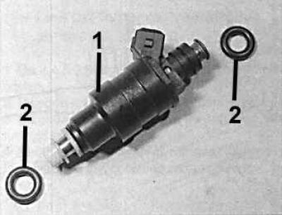 1 – топливная форсунка, 2 – уплотнители