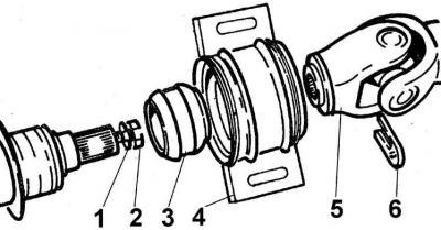 1 – стопорное кольцо, 2 – болт, 3 – промежуточный…