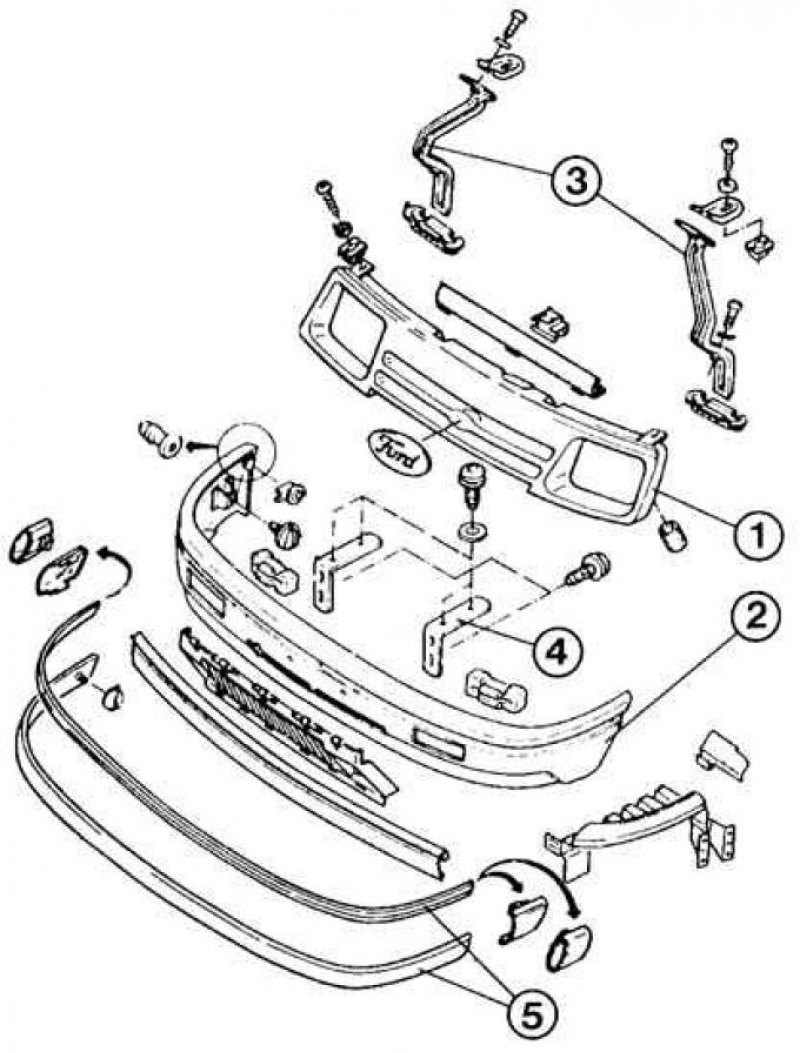 Схема бампера форд фокус 1
