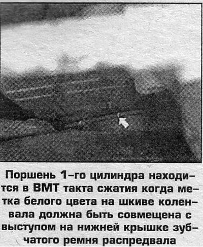4. Выставьте поршень 1-го цилиндра в ВМТ такта…