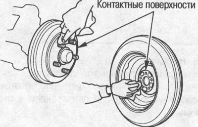 2. Протрите контактные поверхности на ступице и…