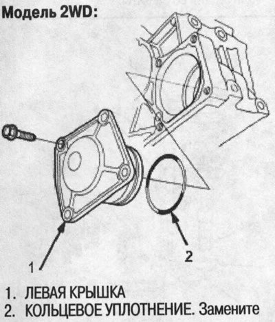 1. Снимите раздаточную коробку в сборе или левую…