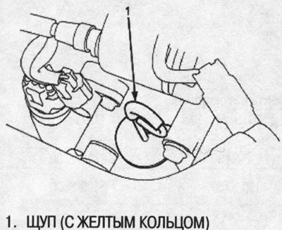 3. Снова вставьте щуп в коробку передач, затем…