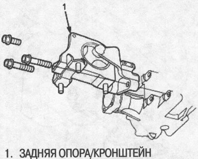 30. Снимите заднюю опору/кронштейн.