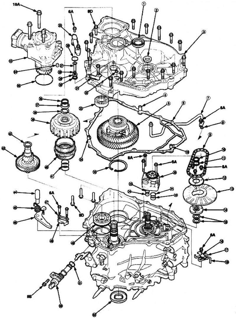1. Сальник. Замените.; 2. Сальник. Замените.; 3.…