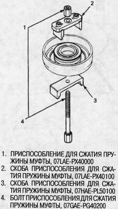 5. Установите специнструмент, как показано на…