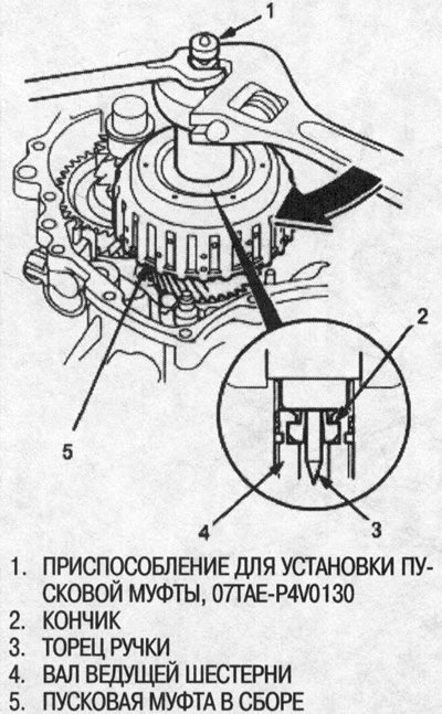 44. Надавите на ручку специнструмента, затем…