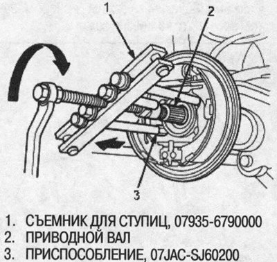 2. При помощи специнструмента установите задний…