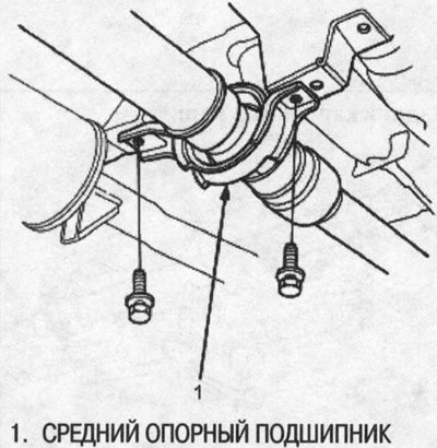 6. Открутите два крепежных болта среднего…