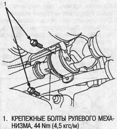 5. Вкрутите крепежные болты 10-мм рулевого…