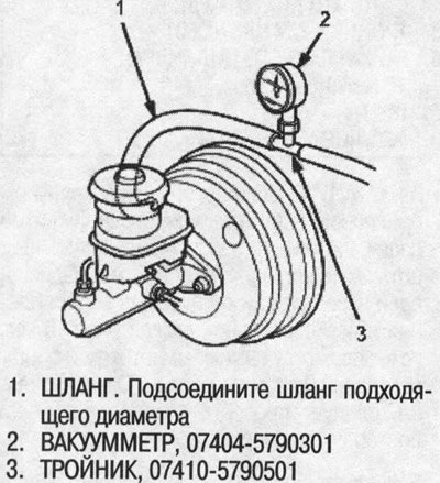 1. Подсоедините вакуумметр между усилителем…