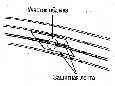 2. Наклейте защитную ленту вдоль линии с обеих…