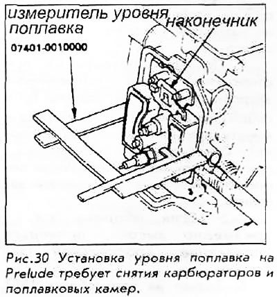 Со снятыми карбюратором и поплавковыми камерами,…