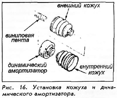 16. Установите новые фиксирующие кольца с широких…