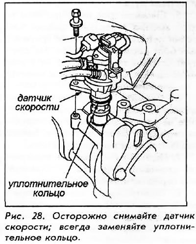 7. Отсоедините разъем датчика скорости и снимите…