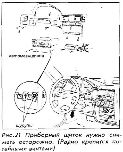 5. Опустить рулевое колесо в самое нижнее…