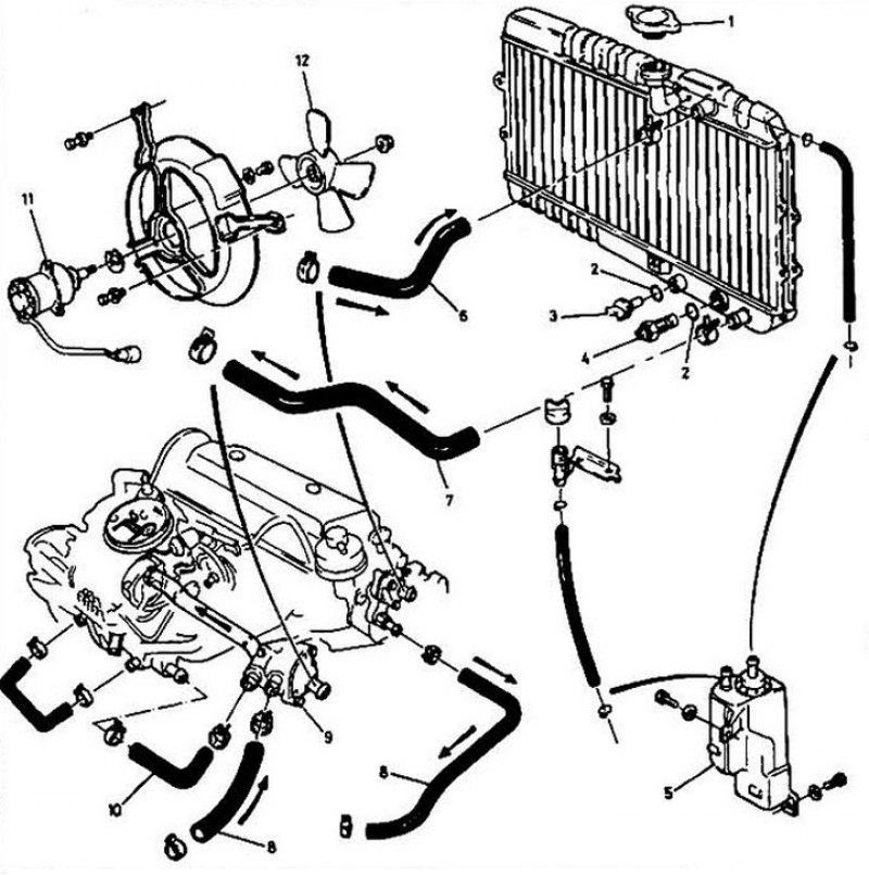 Схема системы охлаждения хонда срв 3