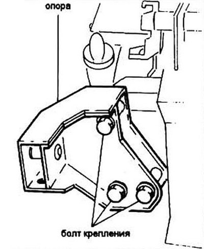 Рис. 5.136 Правая опора коробки (типичная)