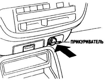 Прикуриватель работает при двух положениях ключа…