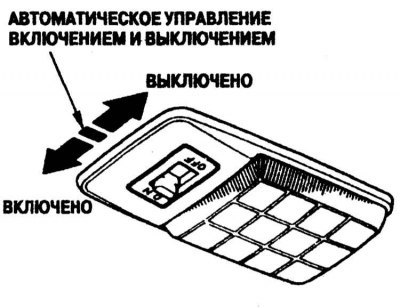 Выключатель плафона общего освещения салона имеет…