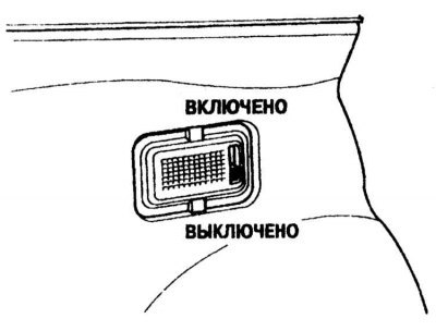 Если кнопка выключателя передвинута в верхнее…