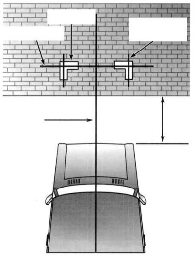 3. Подкатите автомобиль передком к стене.…