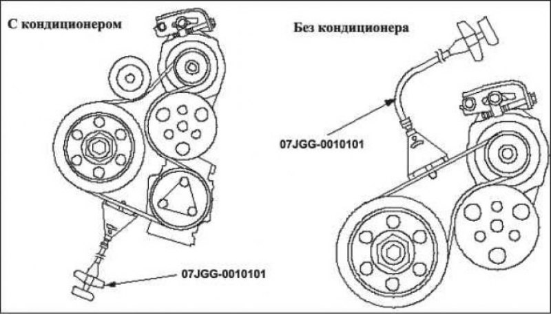 Ремень генератора honda cr v схема