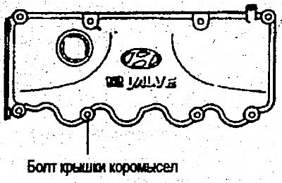3. Установите крышку коромысел и затяните болты…