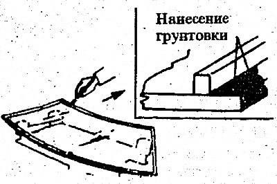 6. Нанесите тонкий слон грунтовки для стекла на…