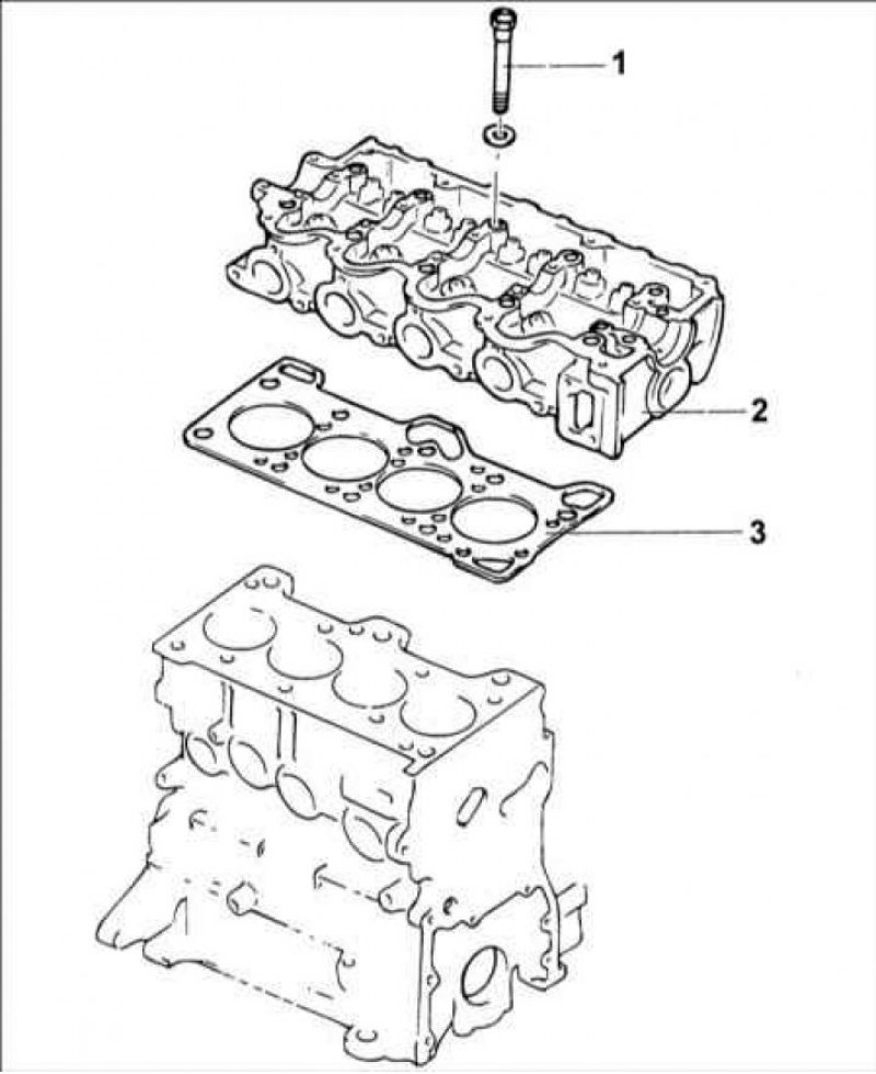 1 – болт, 23–27 Н·м + довернуть на угол 60–62° +…