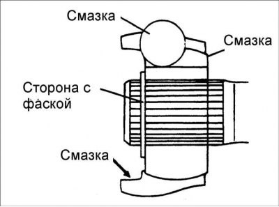 6. Установите шарнир, как показано на рисунке, и…
