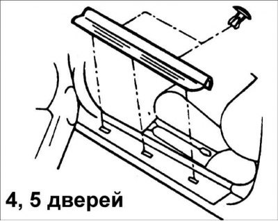 2. Снимите накладку порога.