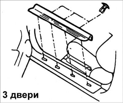 2. Снимите накладку порога.