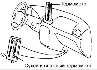5. Установите влажный и сухой термометры как…