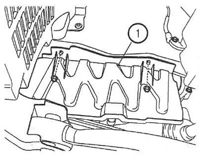 3. Снимите боковой брызговик (1).