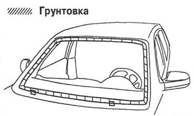 11. Нанесите тонкий слой грунтовки для стекол на…