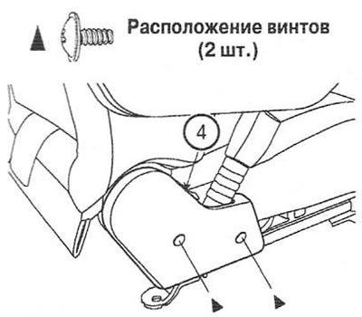 2. Выкрутите винты и снимите правую облицовку…