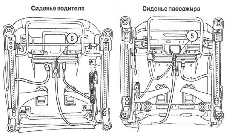 3. Отсоедините разъем боковой подушки…